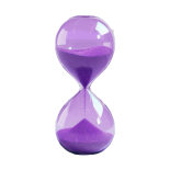 hourglass with purple water